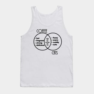 Coffee n' Cats Venn Diagram Tank Top